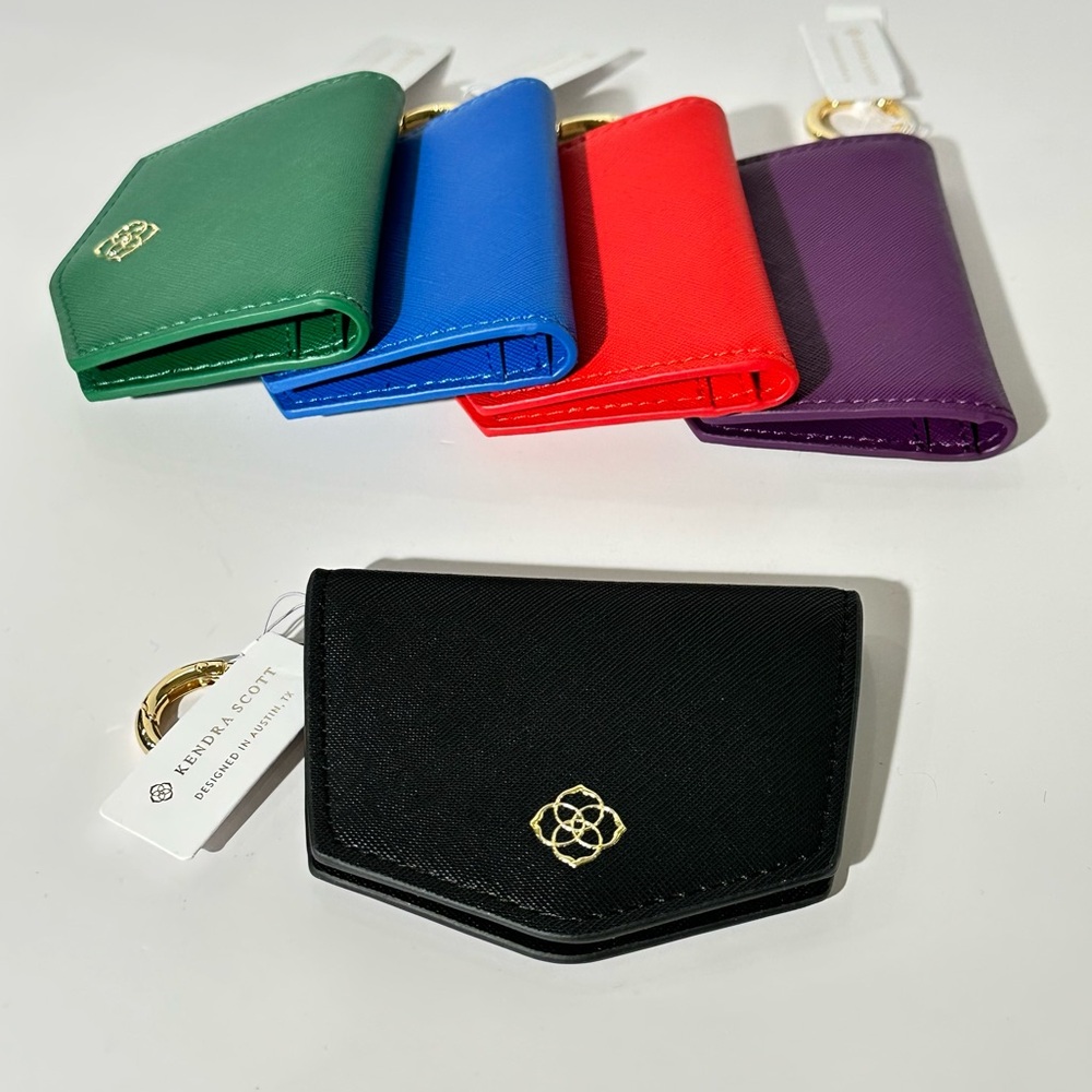 Kendra Scott Card Case Mini Wallet w Ring Snap Button Closure ID Card Holder